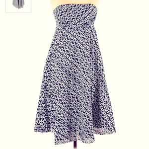 j.crew navy strapless seersucker cocktail dress